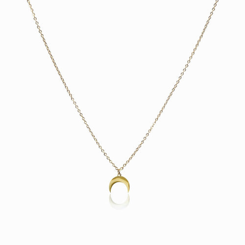 Moon Pendant Necklace 18k Gold Plated