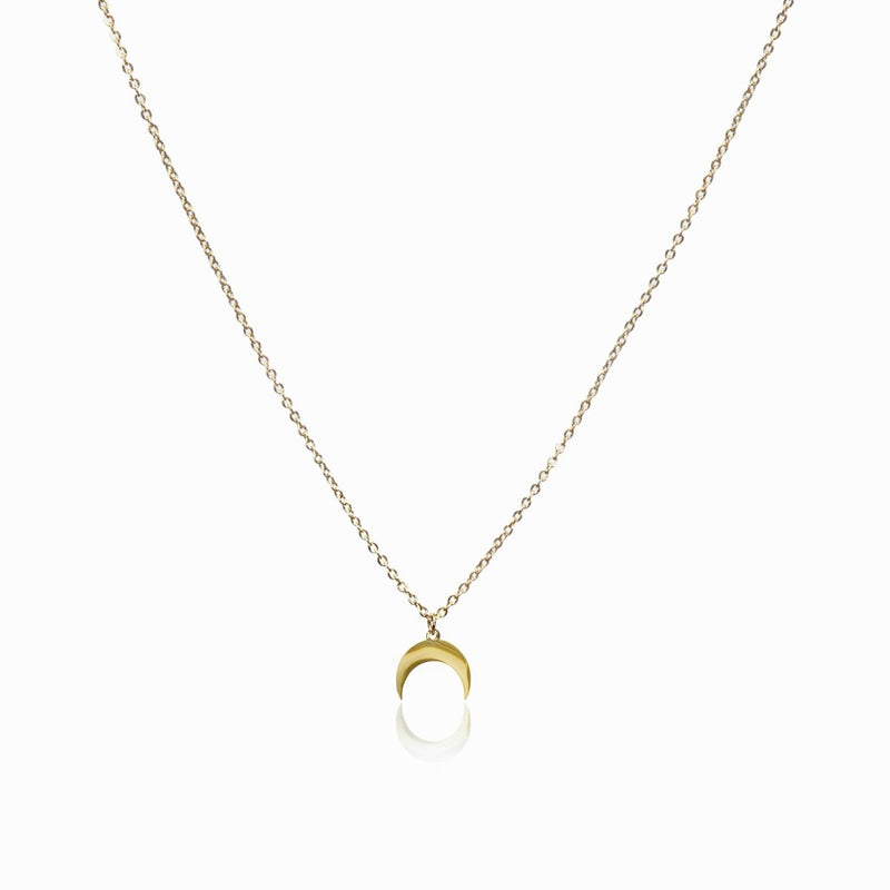 Moon Pendant Necklace 18k Gold Plated