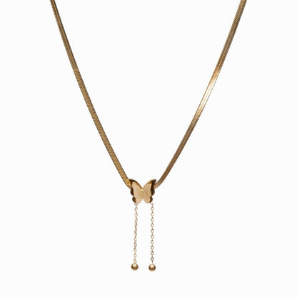 Free Butterfly Mesh Necklace 18k Gold Plated