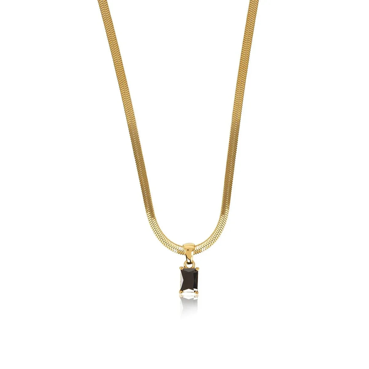 Riviera Mesh Chain Pendant Necklace 18k Gold Plated