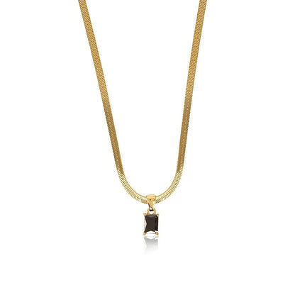 Riviera Mesh Chain Pendant Necklace 18k Gold Plated