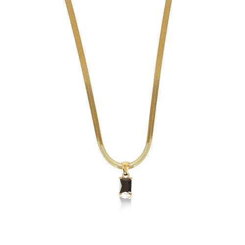 Riviera Mesh Chain Pendant Necklace 18k Gold Plated