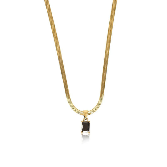 Riviera Mesh Chain Pendant Necklace 18k Gold Plated