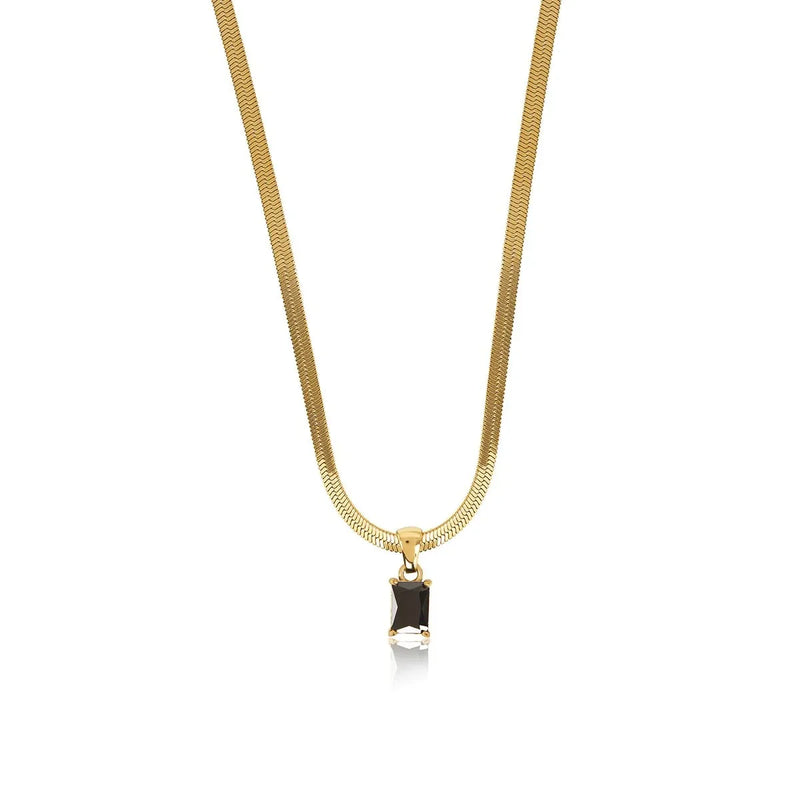 Riviera Mesh Chain Pendant Necklace 18k Gold Plated