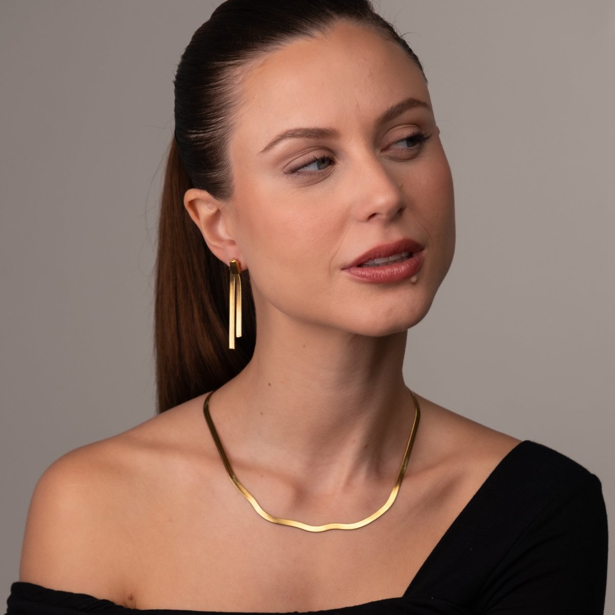 Gold Snake Mesh Necklace 18k Gold Plated