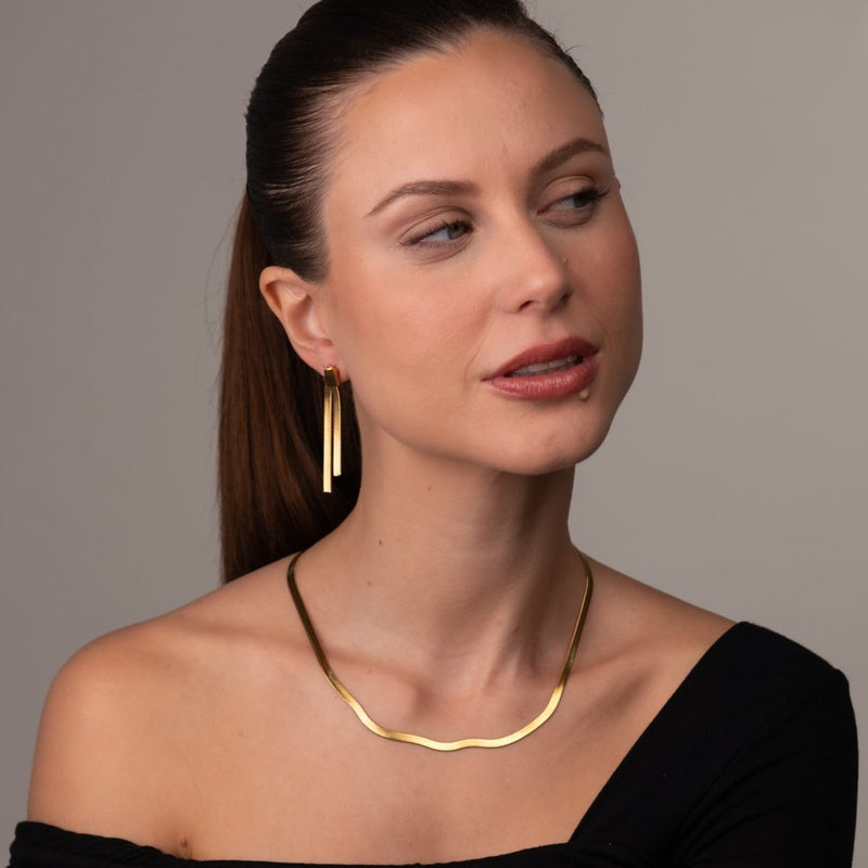 Gold Snake Mesh Necklace 18k Gold Plated