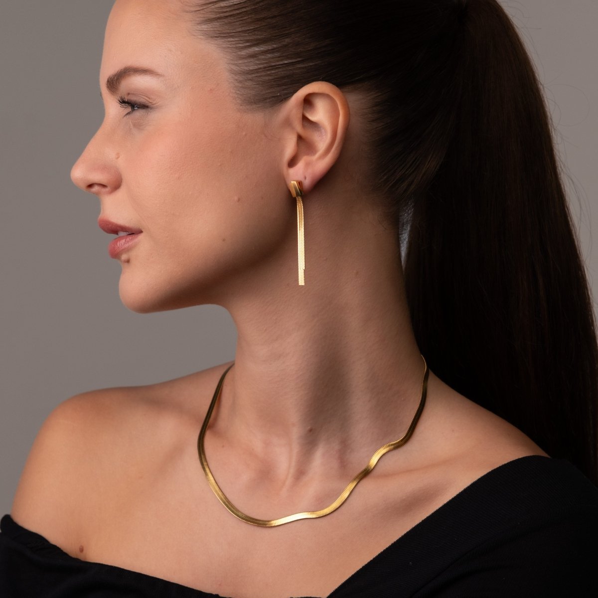 Gold Snake Mesh Necklace 18k Gold Plated