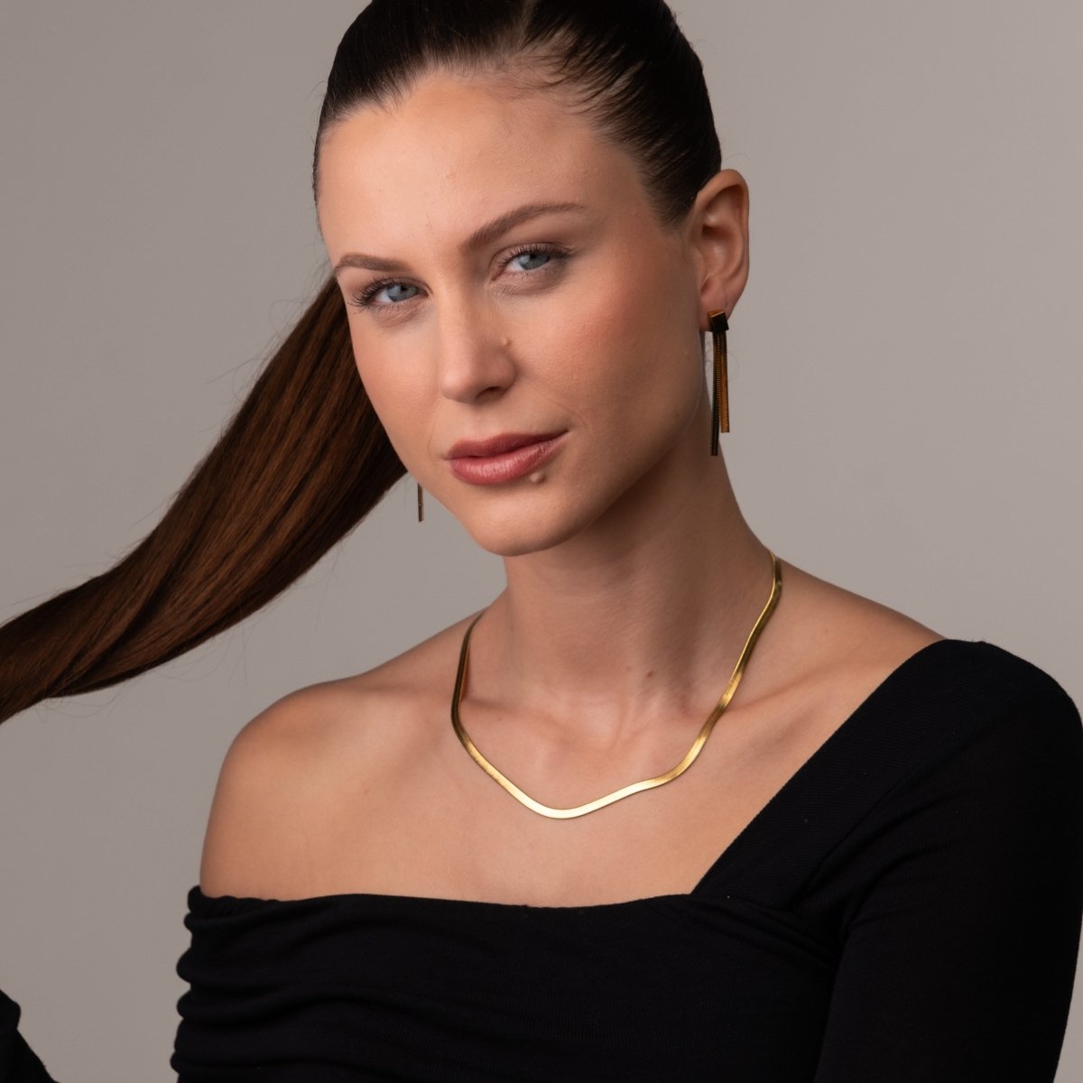 Gold Snake Mesh Necklace 18k Gold Plated
