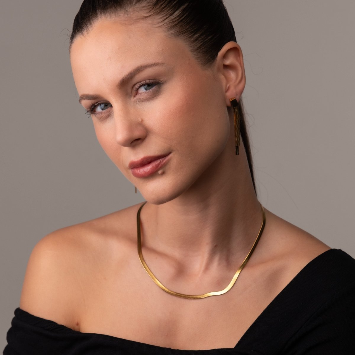 Gold Snake Mesh Necklace 18k Gold Plated