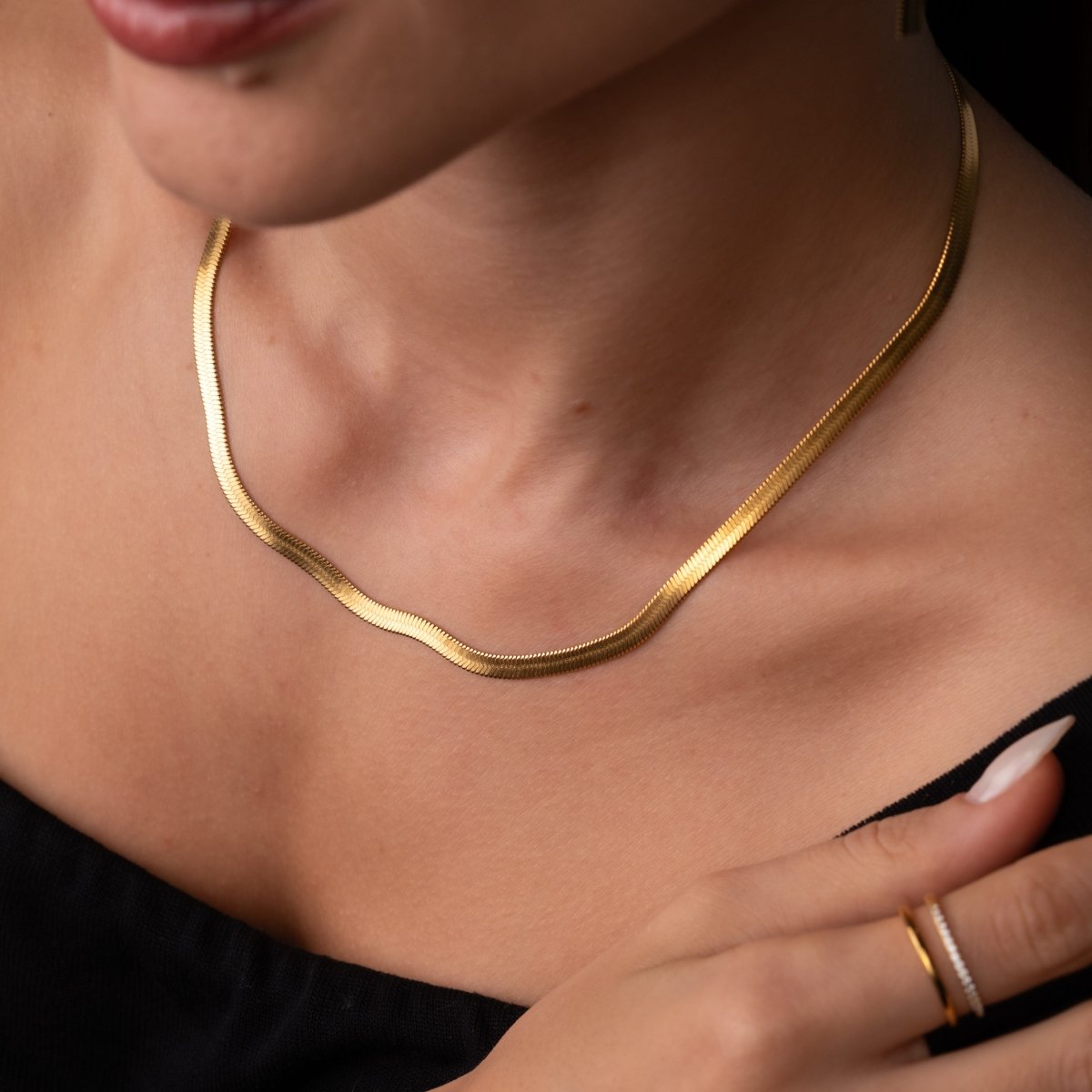 Gold Snake Mesh Necklace 18k Gold Plated