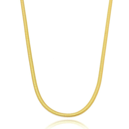 Thin Snake Chain Necklace 2mm - 18k Gold Plated