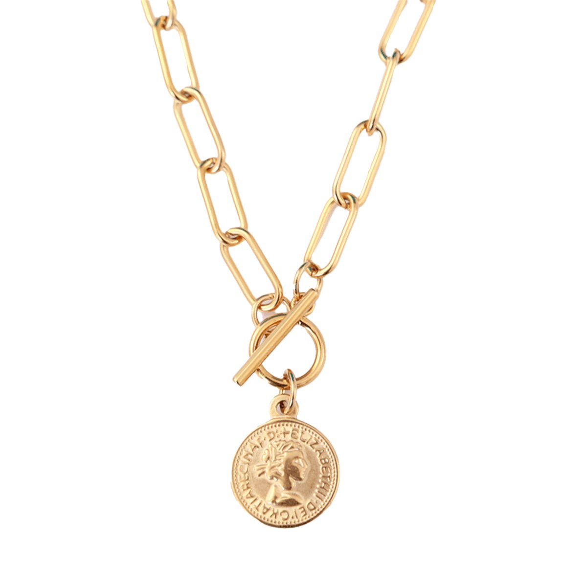 London Cents Necklace 18k Gold Plated