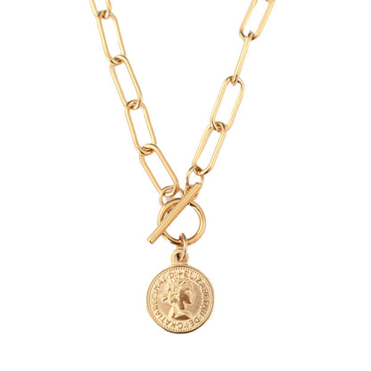 London Cents Necklace 18k Gold Plated