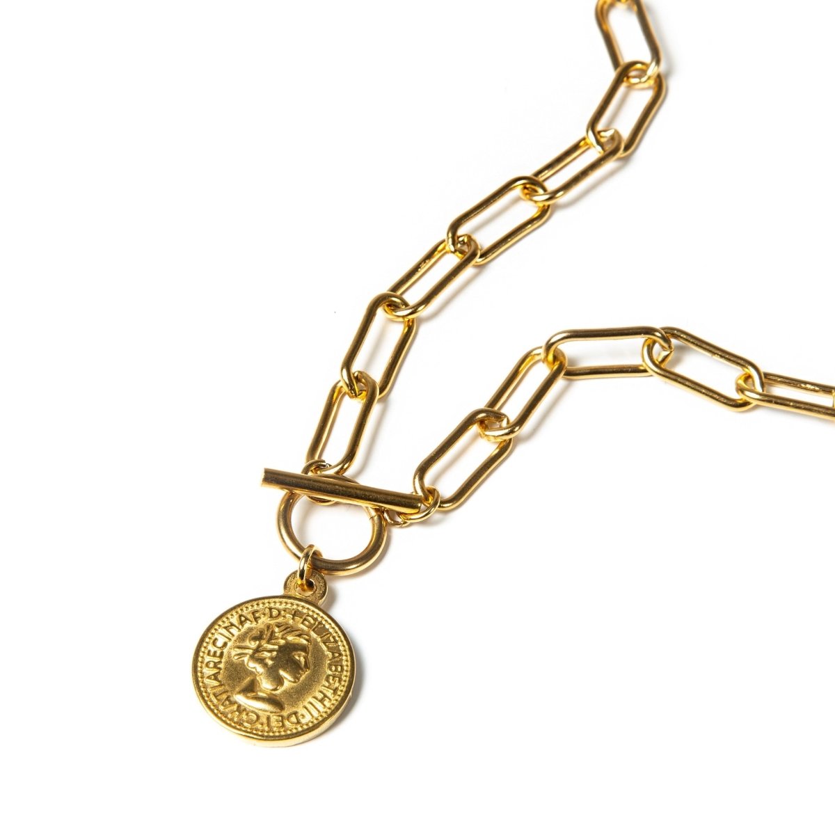 London Cents Necklace 18k Gold Plated