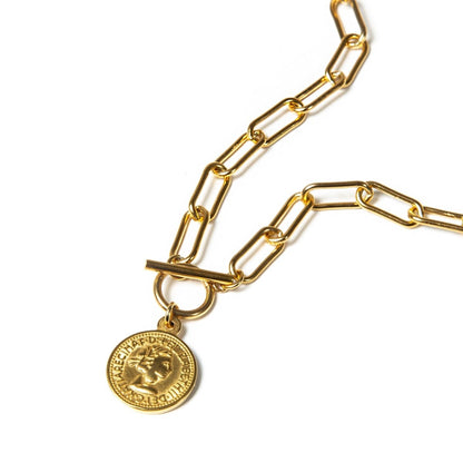 London Cents Necklace 18k Gold Plated