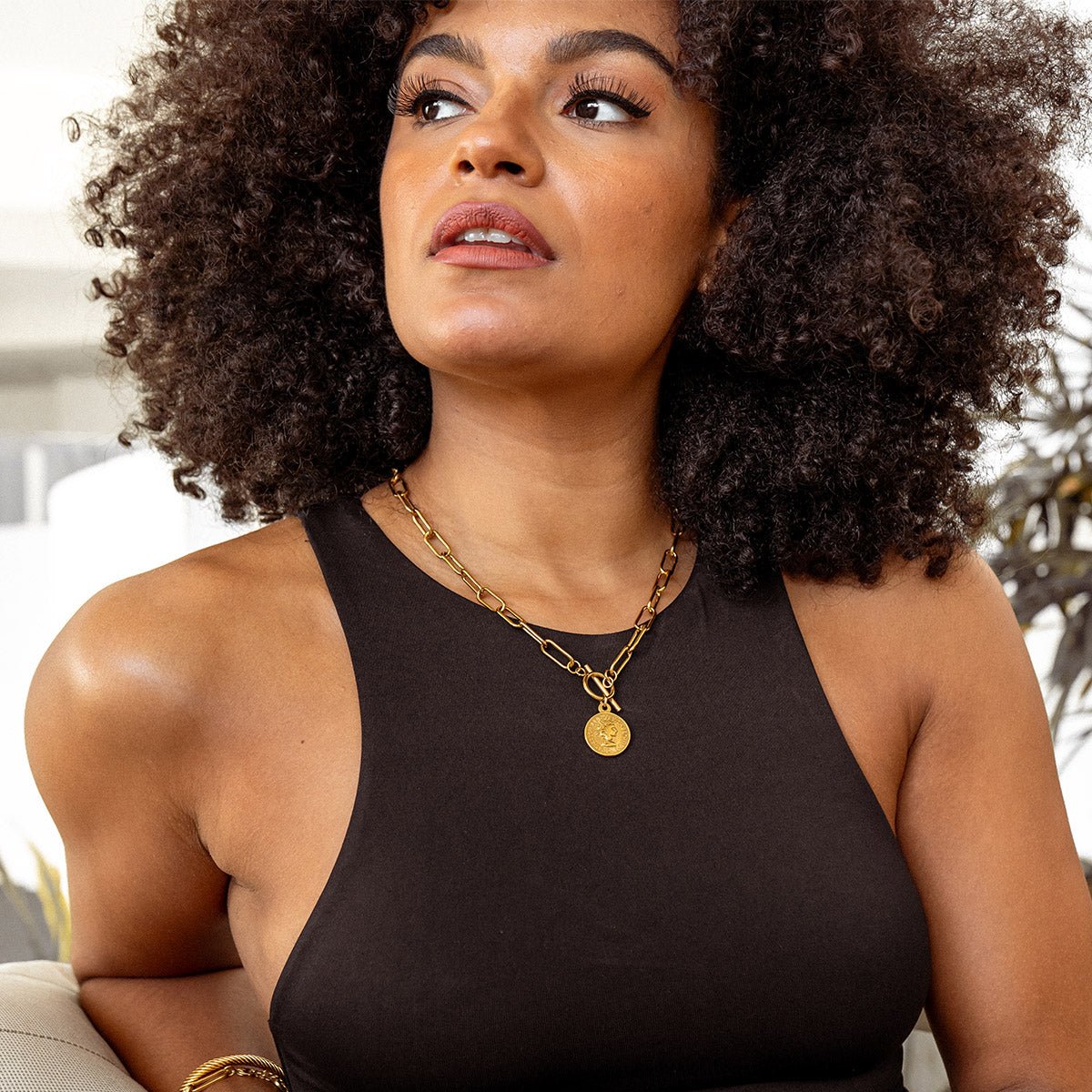 London Cents Necklace 18k Gold Plated