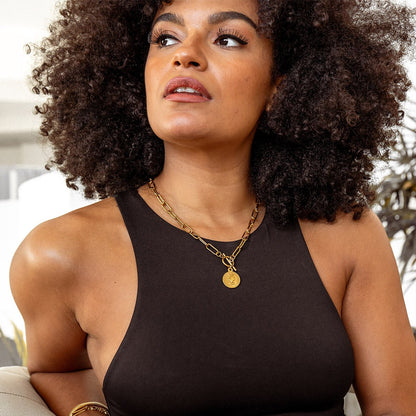 London Cents Necklace 18k Gold Plated