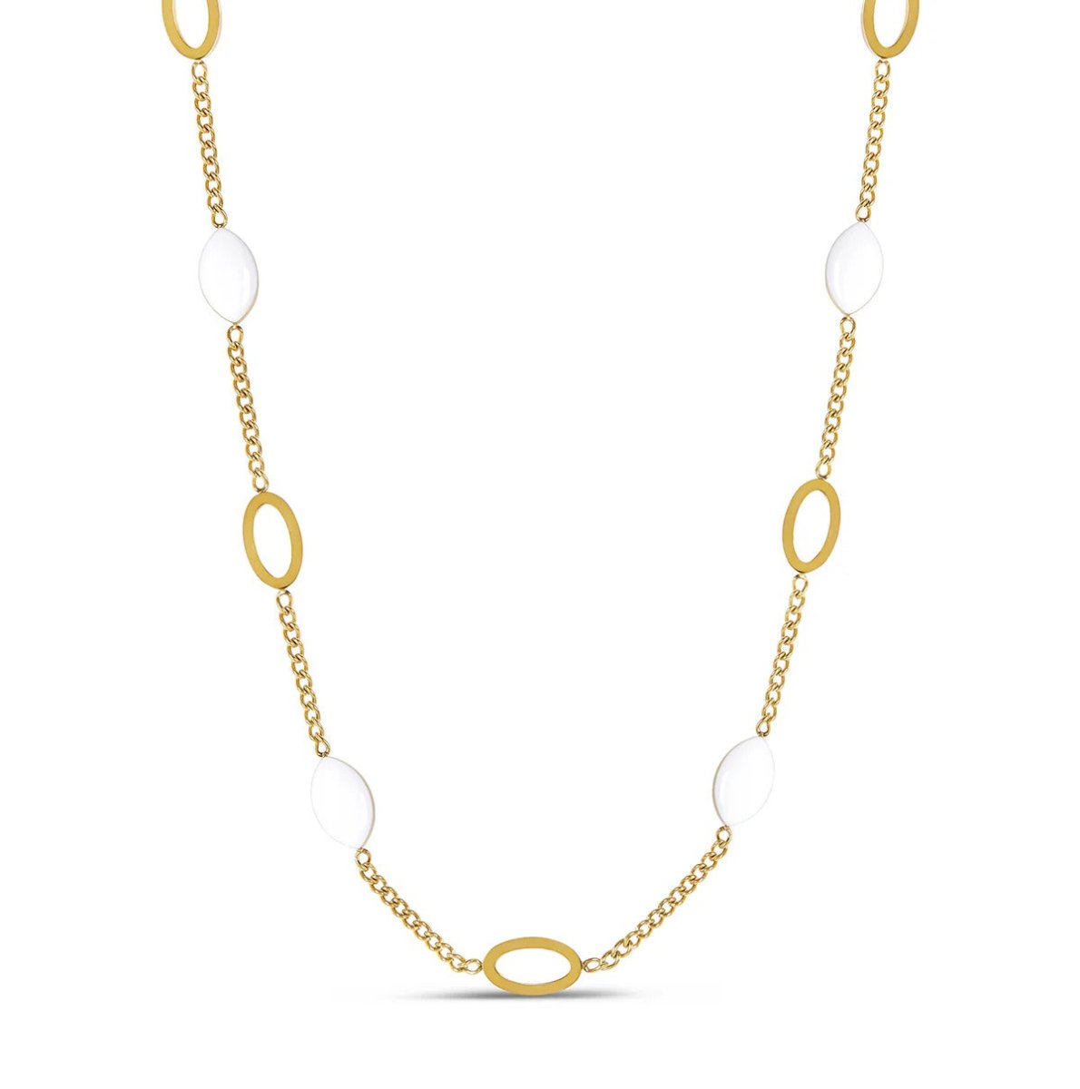 Angellica Oval Pendant Necklace - 18k Gold Plated