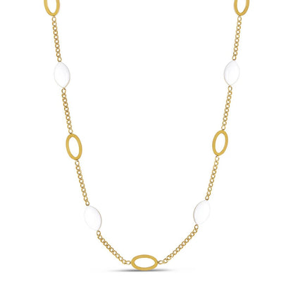 Angellica Oval Pendant Necklace - 18k Gold Plated