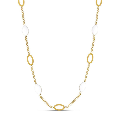 Angellica Oval Pendant Necklace - 18k Gold Plated