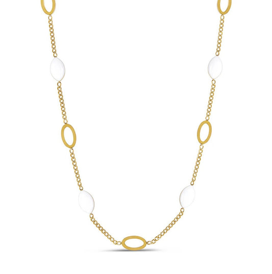 Angellica Oval Pendant Necklace - 18k Gold Plated