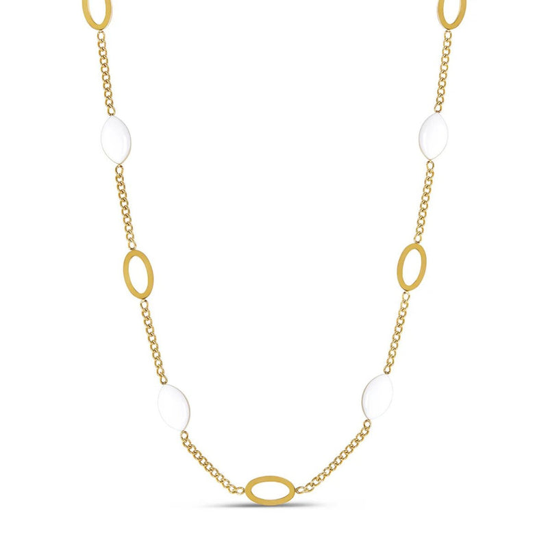 Angellica Oval Pendant Necklace - 18k Gold Plated