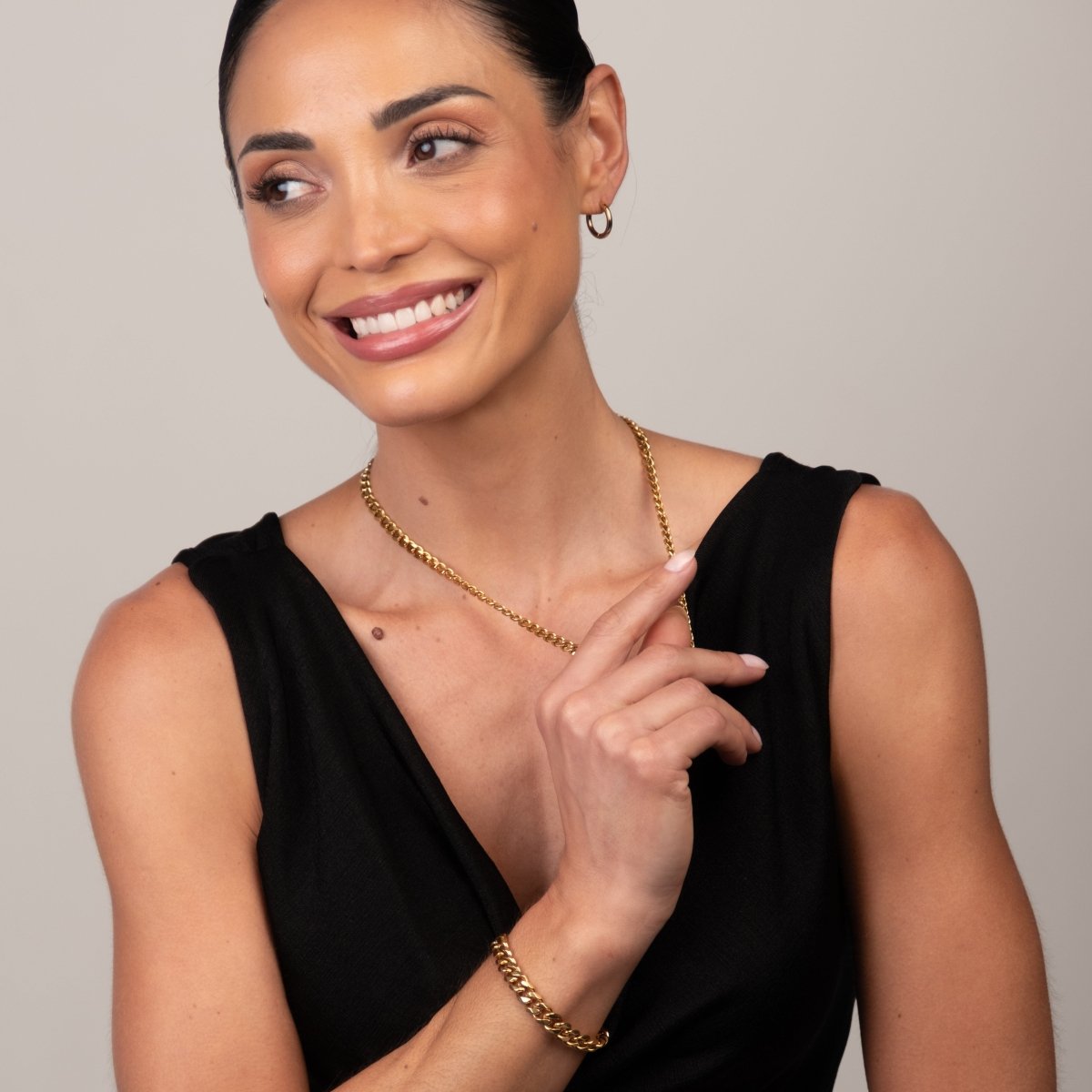 Selenza Cuban Link Necklace 18k Gold Plated