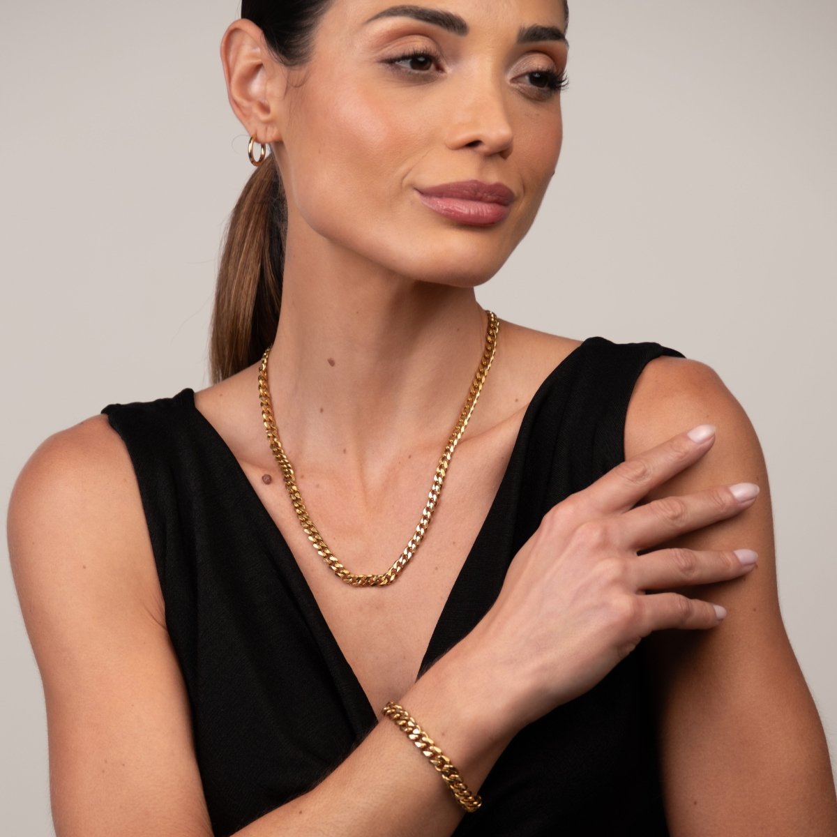 Selenza Cuban Link Necklace 18k Gold Plated