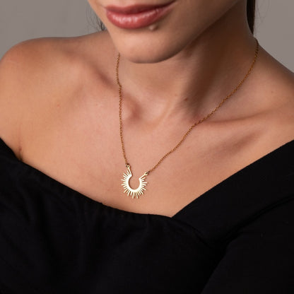 Spike Pendant Necklace 18k Gold Plated