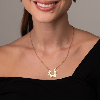 Spike Pendant Necklace 18k Gold Plated