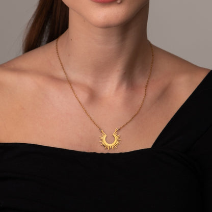 Spike Pendant Necklace 18k Gold Plated
