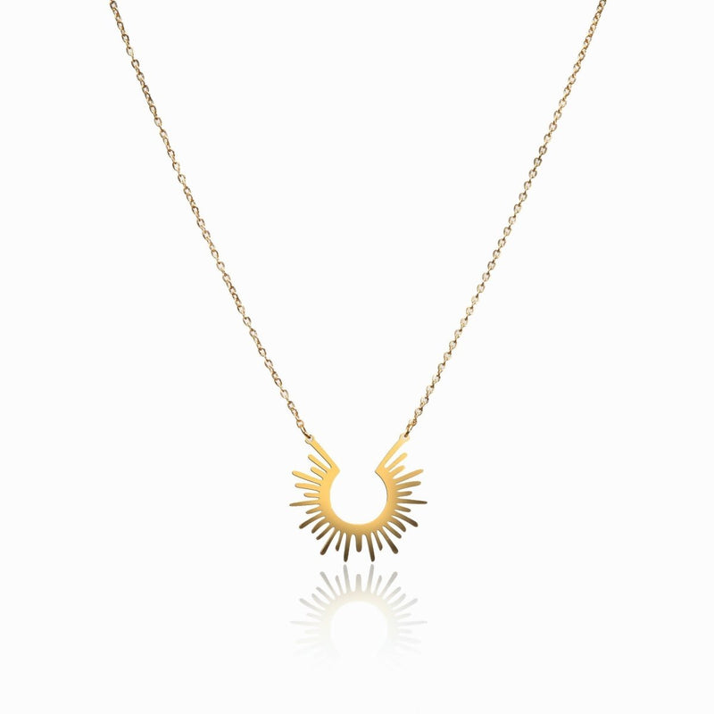 Spike Pendant Necklace 18k Gold Plated