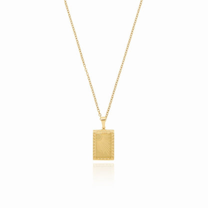 Sunrise Pendant Necklace 18k Gold Plated