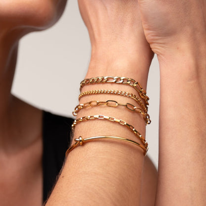 Elegance Bracelet Set & Knot Bangle - 18k Gold Plated