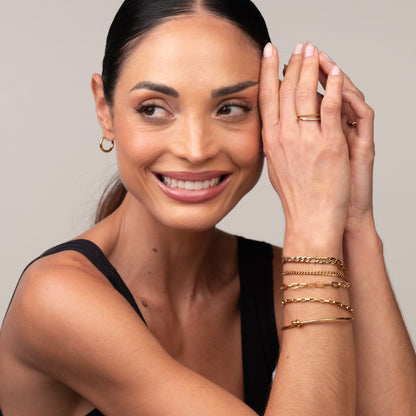 Elegance Bracelet Set & Knot Bangle - 18k Gold Plated