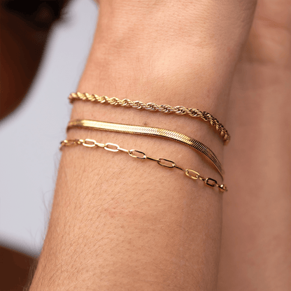 Essential Bracelet Set (3 pieces) - 18k Gold Plated