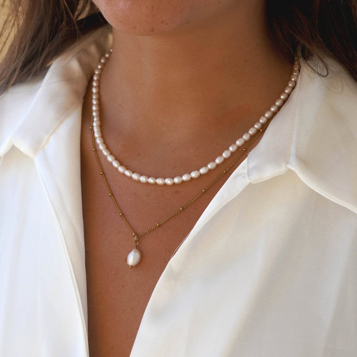 Aloha Double Layer Necklace – 18k Gold Plated