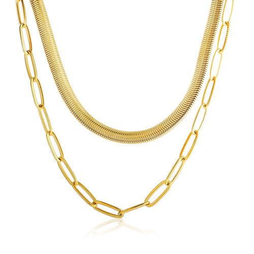 Antonela Layered Necklace Set 18k Gold Plated