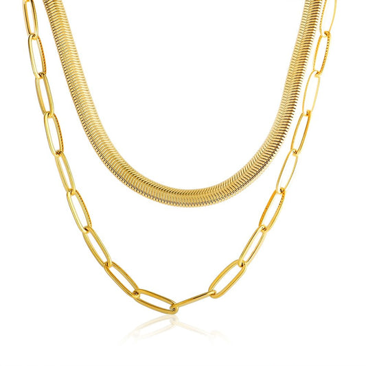 Antonela Layered Necklace Set 18k Gold Plated
