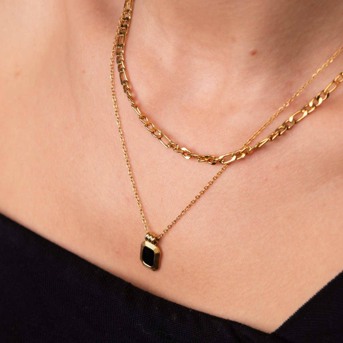 Aurora Layered Necklace Set - 18k Gold Plated