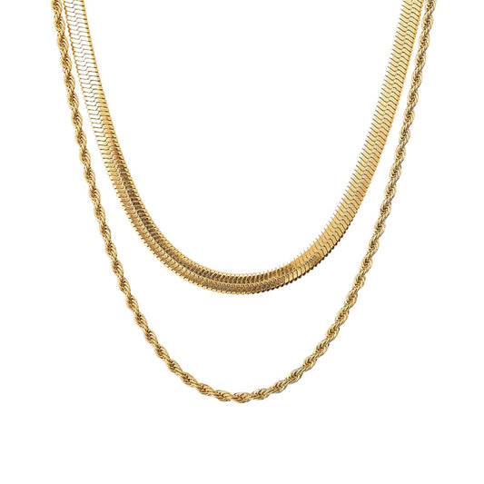 Melina Layered Necklace Set - 18k Gold Plated