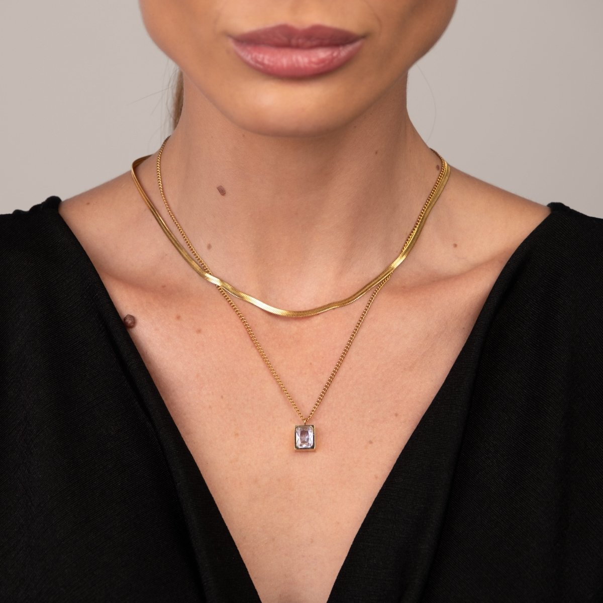 Paris Layered Necklace Set 18k Gold Plated