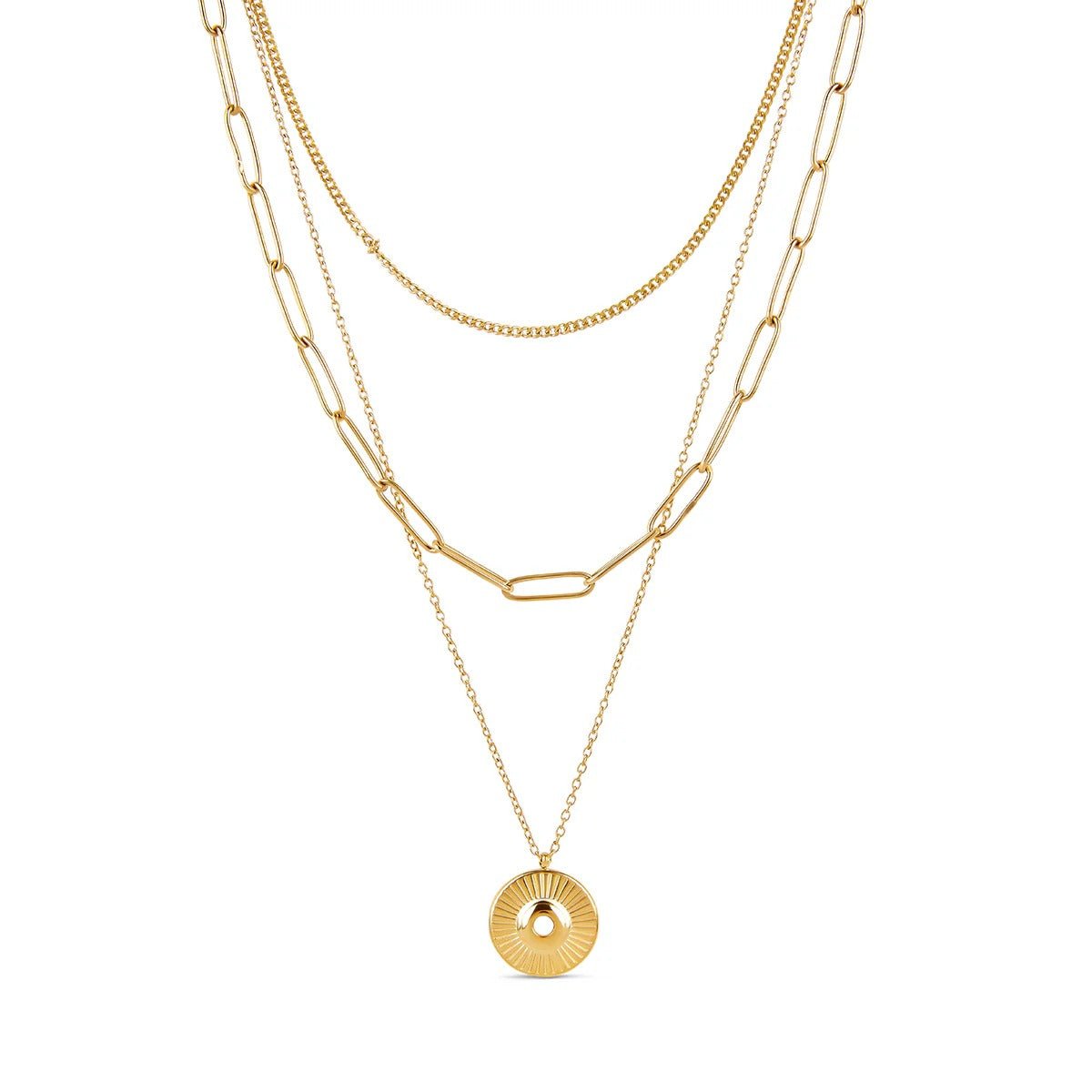Cleopatra Layered Necklace Set - 18k Gold Plated