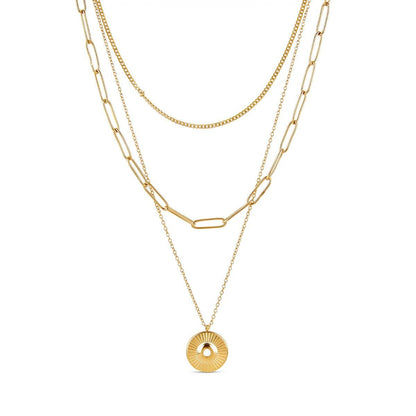 Cleopatra Layered Necklace Set - 18k Gold Plated