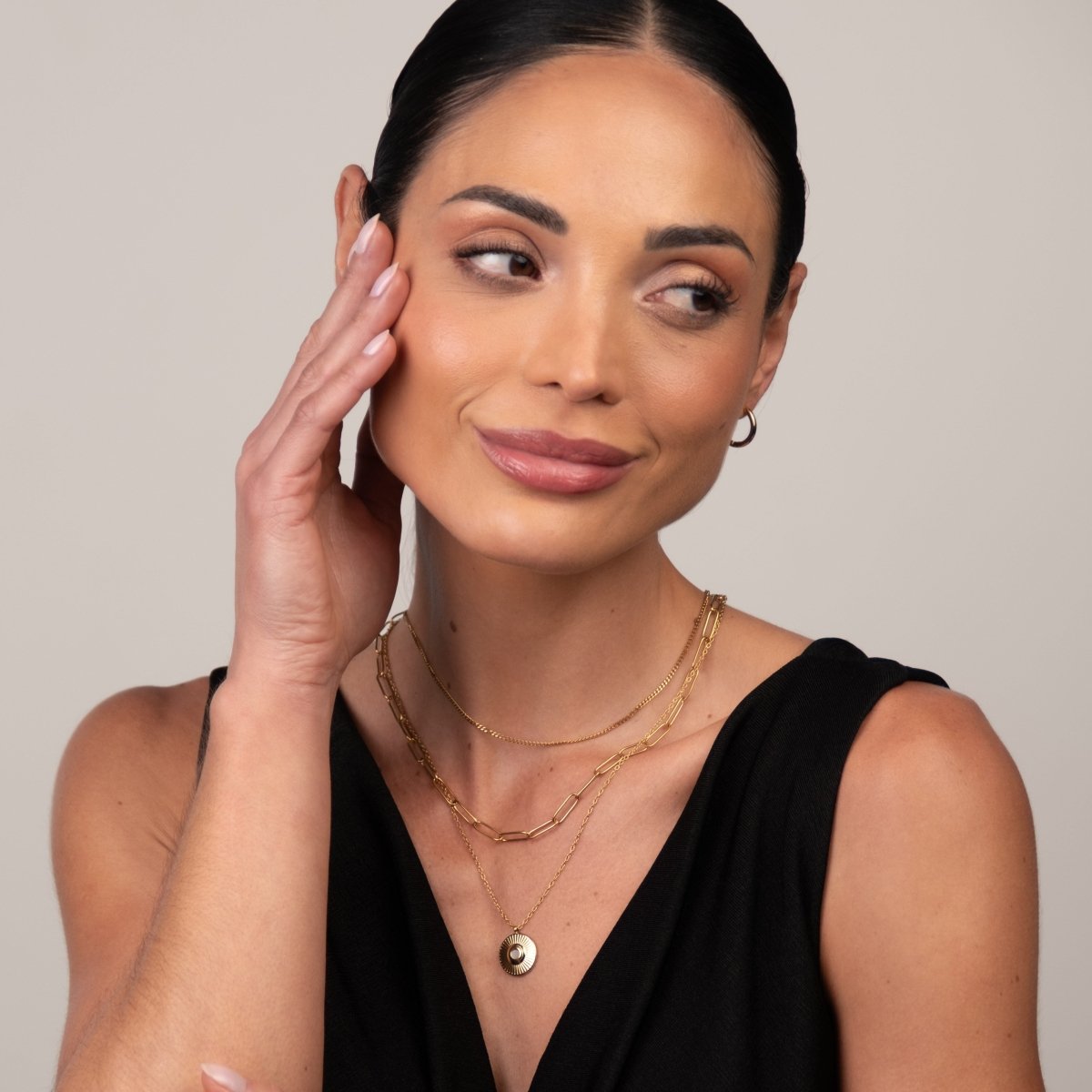 Cleopatra Layered Necklace Set - 18k Gold Plated