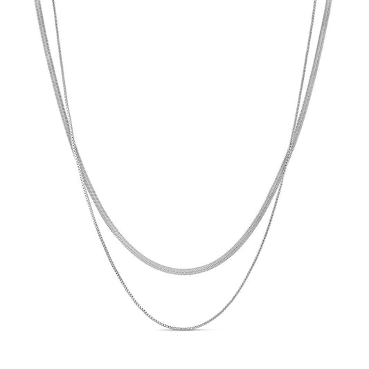 Essentials Layered Necklace Set - Silver