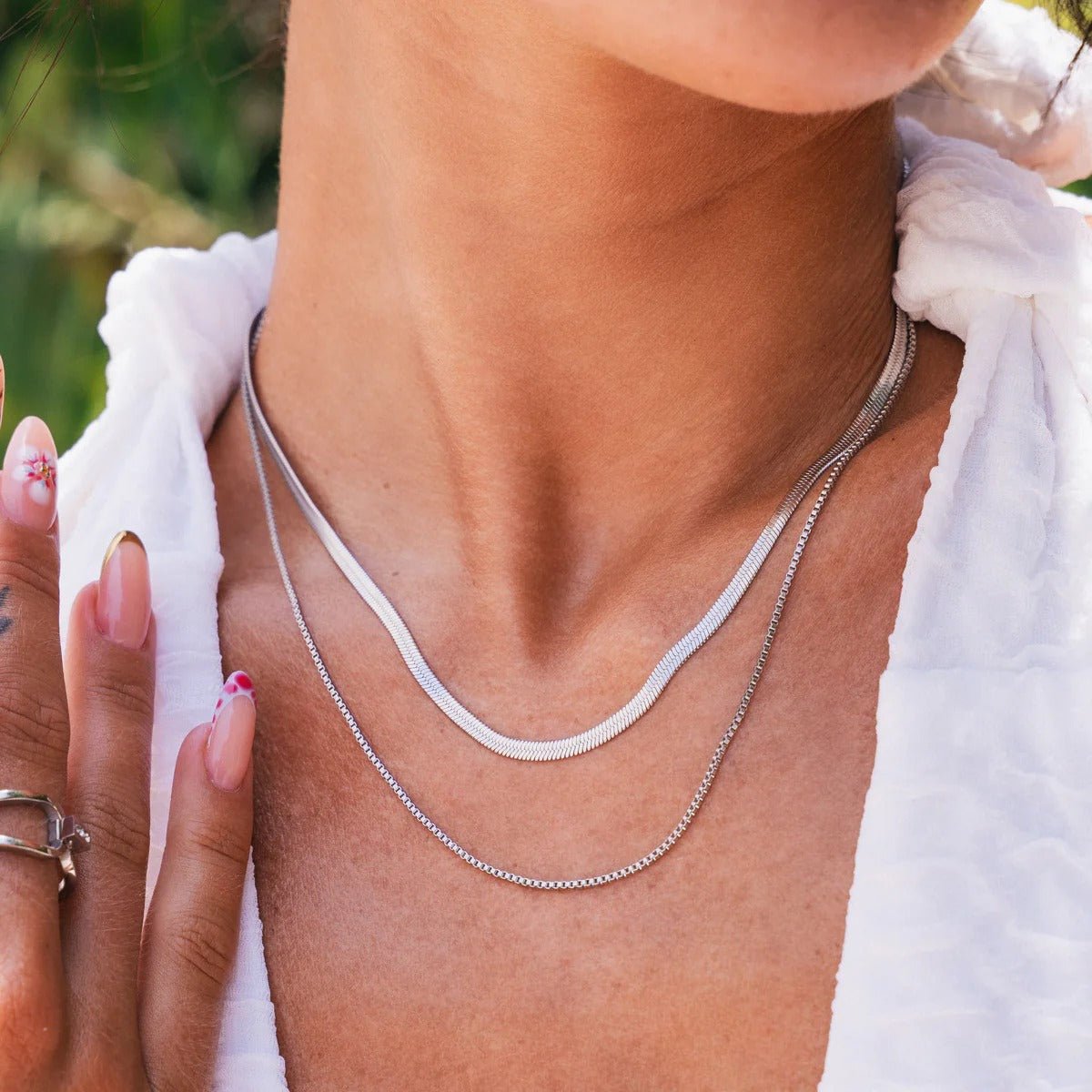Essentials Layered Necklace Set - Silver