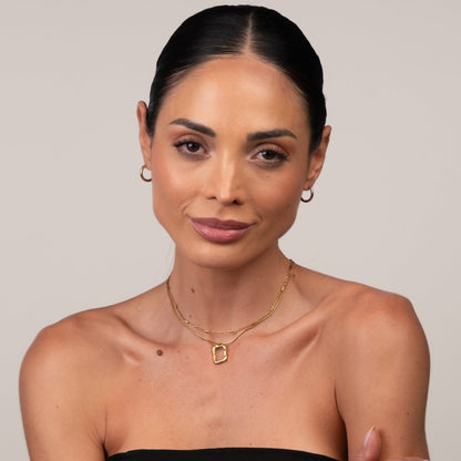 Abstract Pendant Layered Necklace Set - 18k Gold Plated