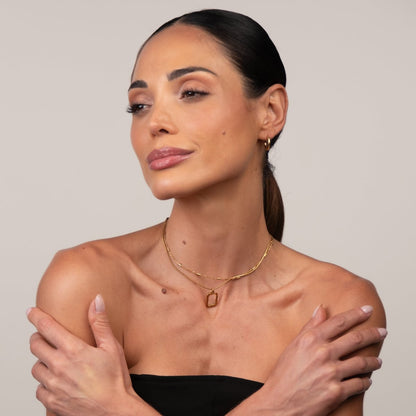 Abstract Pendant Layered Necklace Set - 18k Gold Plated