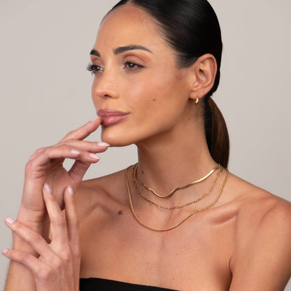 Chain Layered Necklace Set - 18k Gold Plated